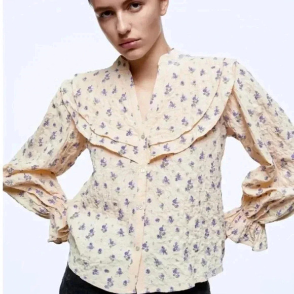 Zara floral print blouse Size XS - Picture 3 of 6